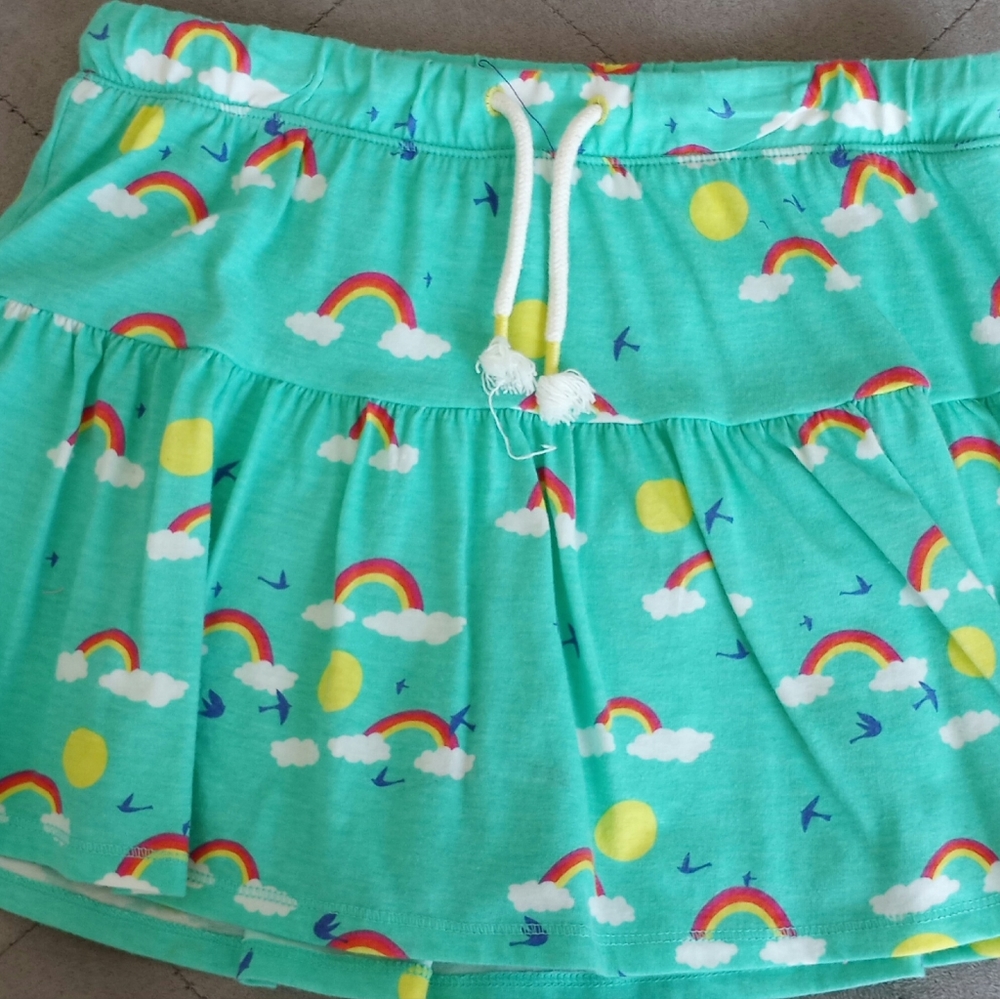 Turquoise Rainbow-Themed Skort